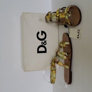 Dolce and Gabbana Floral Patent Leather Sandal